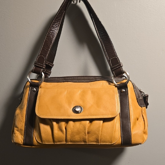 Sophia Visconti Handbags - Sophia Visconti Yellow and Brown Shoulder Bag